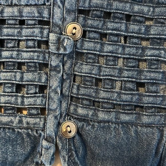 90’Denim patch work Vest - Picture 5 of 6